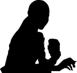 Woman Enjoying Coffee Silhouette