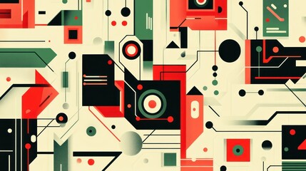 Obraz premium Abstract tech circuit design, cream background, digital art, website banner