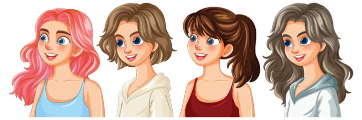 Diverse Hairstyles and Expressions