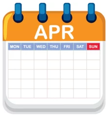 April Calendar Page Illustration