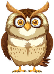 Cartoon Owl with Big Eyes