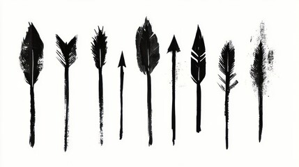 Black ink arrows design, white background