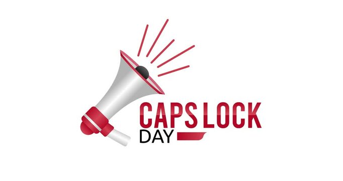 capslock day motion video, ideal for capslock day celebration