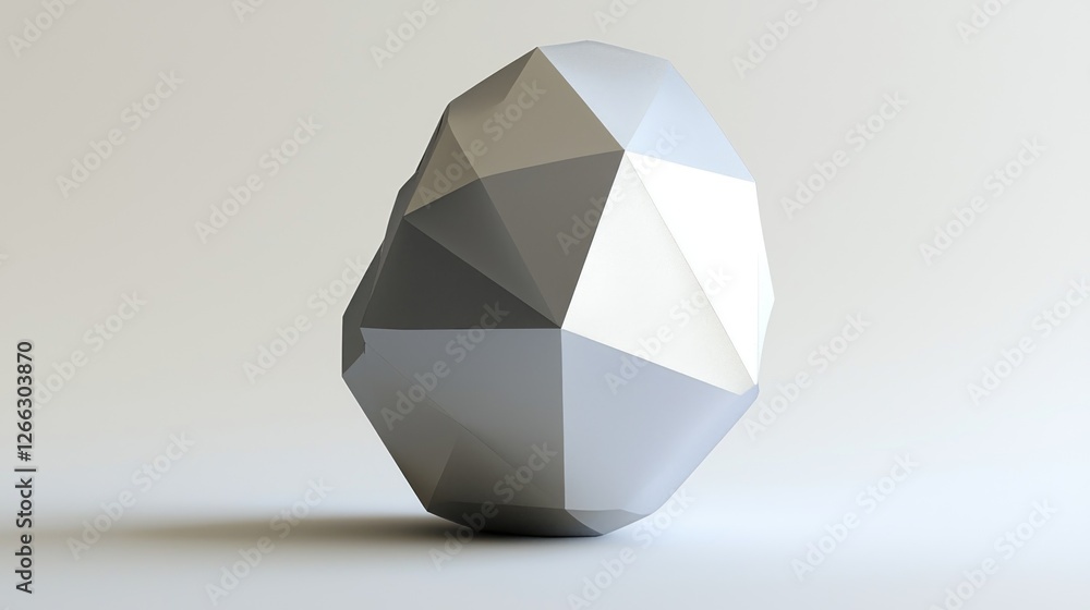 Poster abstract polygonal form on a plain studio background