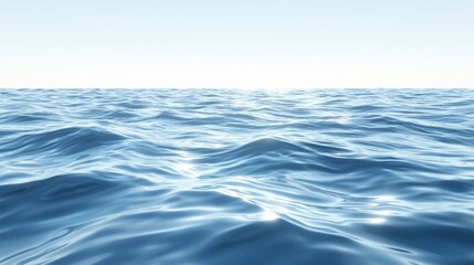 Fototapeta premium Calm ocean waves, tranquil sea, serene horizon, digital illustration