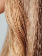 Fototapeta premium Comparison of healthy smooth hair strand and brittle damaged hair strand with visible texture differences. Generative AI