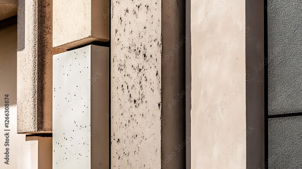 Aufkleber modern abstract architectural wall featuring textured surfaces in earthy tones and variations : gene