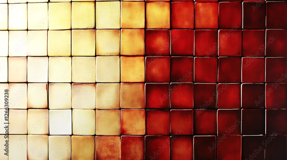 Leinwandbilder textured wall of golden and brown tiles creating a warm and inviting background aesthetic : generati