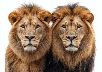 Fototapeta premium Majestic African Lion with a Magnificent Mane Standing in the Grasslands, Captured in Stunning Detail and Clarity