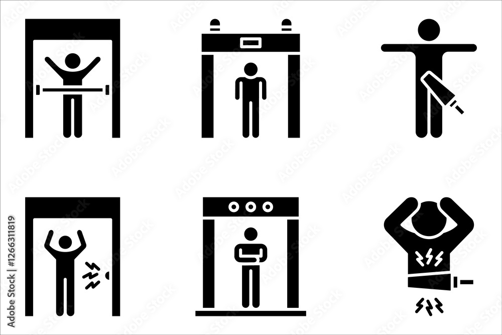 Poster body scan icon set. trendy flat vector body scan from artificial intelligence, vector illustration o