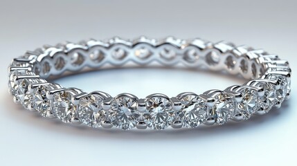 Elegant diamond eternity band, studio shot