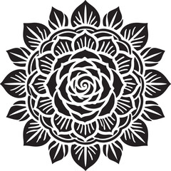 Black mandala vector image