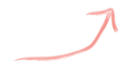 右肩上がりの赤色矢印の水彩イラスト3