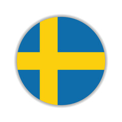 Obraz premium Sweden flag circle icon vector illustration