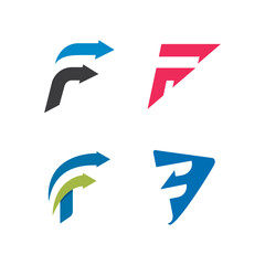 Fototapeta premium f arrow logo vector icon illustration