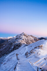 Sunrise over Mt. Tsubakuro, Northern Alps, Nagano, Japan