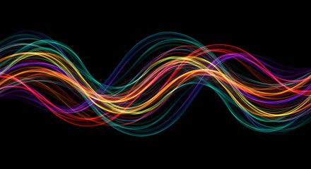 Colorful Multicolored Wavy Lines Graphic Background