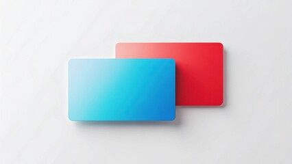 Two Blank Rectangular Cards,  Overlaying Each Other, Presenting a Modern Design Concept on a Neutral Background