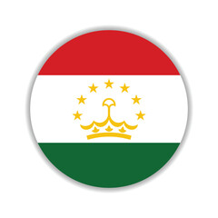 Fototapeta premium Tajikistan circle flag logo icon digital vector illustration