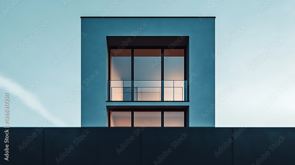 Leinwandbilder modern architectural view of a building with large windows creating a serene aesthetic in daylight :