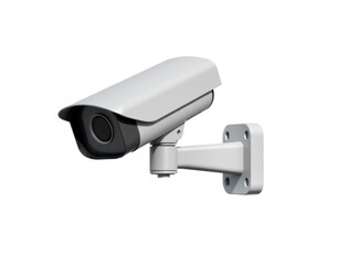White security CCTV camera isolated on white