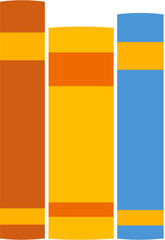 Fototapeta premium Colorful vector illustration of books standing and leaning, perfect for education, library, and literacy materials.