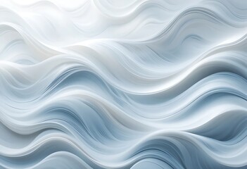Silken Waves, A Serene Abstract in Soft Blue and White Tones