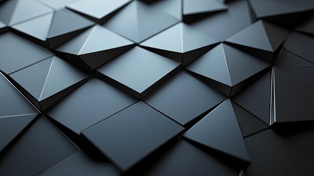 Abstract geometric patterns of black triangular and square shapes creating a modern texture