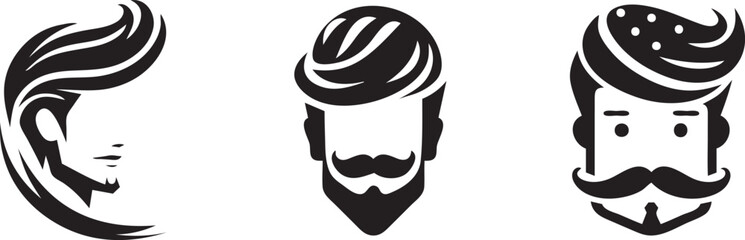 Three stylish men's hairstyles.