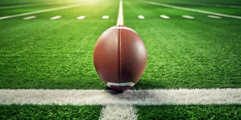 American Football on a Lush Green Field Ready for the Big Game