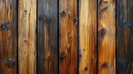 Naklejka premium Detailed view of rustic wooden planks showcasing rich textures and colors, ideal for design use