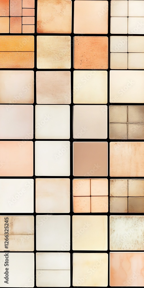 Poster variety of textured tiles in soft peach and cream colors for elegant and sophisticated design looks 
