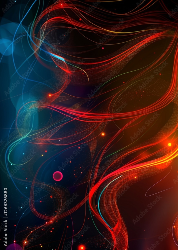 Poster abstract background with waves, design template for digital printing, creating a retro aesthetic.