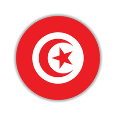 Tunisia circle flag logo icon digital vector illustration