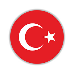 Turkey circle flag logo icon digital vector illustration