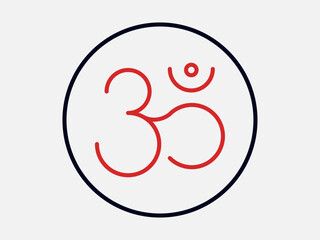 Om icon. Religion icon. Outline icon concept. Religion symbols related vector line icons.