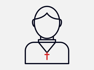 Obraz premium Pastor icon. Religion icon. Outline icon concept. Religion symbols related vector line icons.