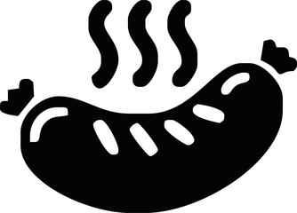 Obraz premium hot sausage icon. Frankfurt eating sausage symbol, logo. Simple style vector illustration