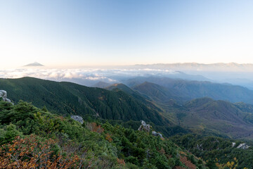 Naklejka premium Kinpusan, Takami-iwa and surrounding views
