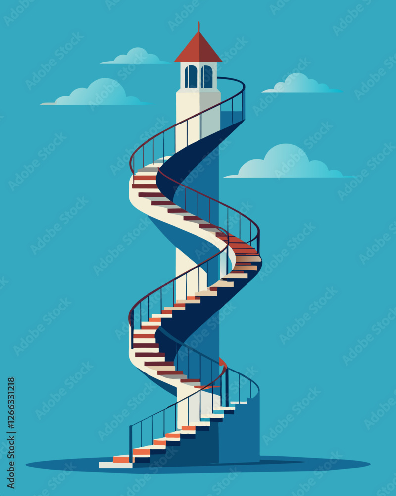 Poster the winding staircase once used for lighthouse keepers now serves as a unique exercise route for a d