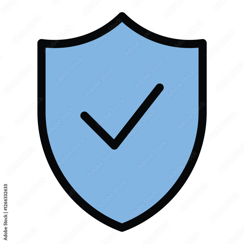 Poster trust icon reliability and integrity in flat line color style