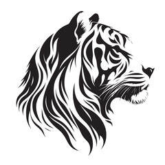 Obraz premium Tiger head, black and white design.