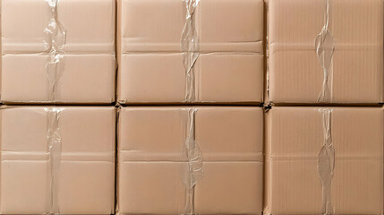 Naklejka premium Stacked Cardboard Boxes Warehouse Storage Logistics