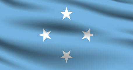 Micronesia flag official colors and proportion digital vector illustration. Pleated flag.