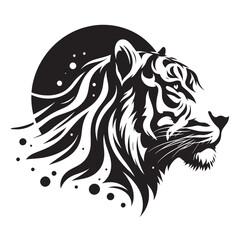 Fototapeta premium Tiger head in black and white.