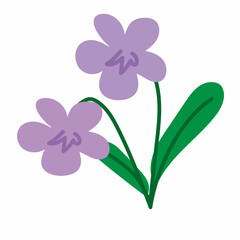 スミレの花のかわいいイラスト