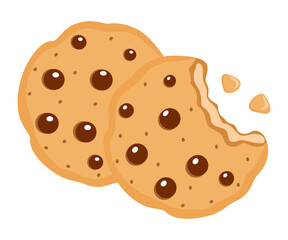 Cookie drawing colorful biscuit flat design isolated illustration