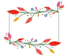 Floral frame hand drawn border ornament illustration