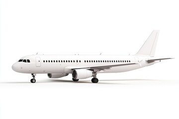 A sleek white airplane model displayed on a clean background, showcasing its streamlined design and modern features.