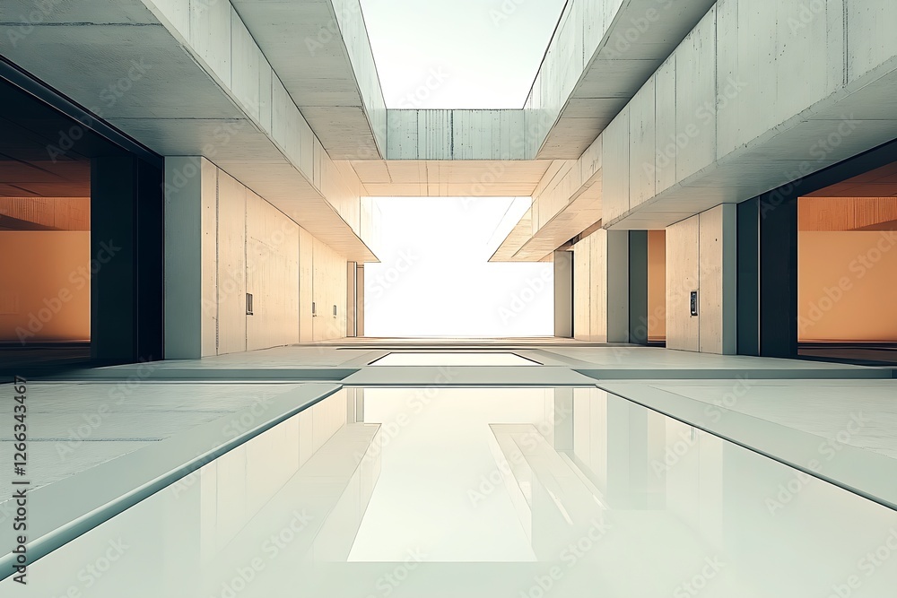 Fototapete impressive modern architecture showcasing bright open spaces and clean lines : generative ai